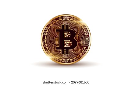 Bitcoin Crypto Currency en fondo blanco