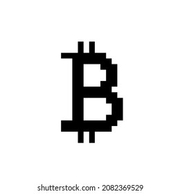 Bitcoin Crypto Currency Pixel Vector Icon