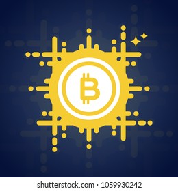 Bitcoin. Crypto currency symbol. Digital currency. Vector illustration, flat design