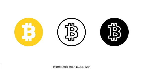 Bitcoin Crypto Currency trading icon. Business flat, silhouette, line vector illustration on white background
