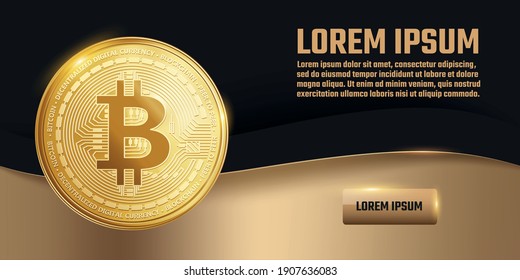 bitcoin crypto currency vector banner design template