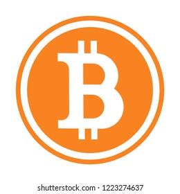 Bitcoin crypto currency vector icon illustration eps10.