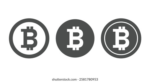 Bitcoin crypto currency vector icon illustration. 