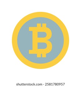 Bitcoin crypto currency vector icon illustration. 