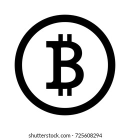 Bitcoin crypto currency vector icon.