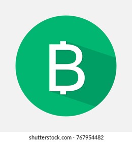 Bitcoin crypto currency vector icon. Flat