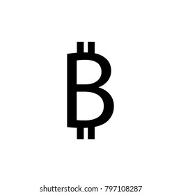 Bitcoin crypto currency vector icon.