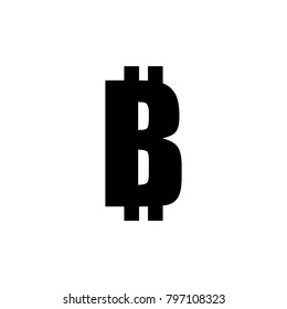 Bitcoin crypto currency vector icon.