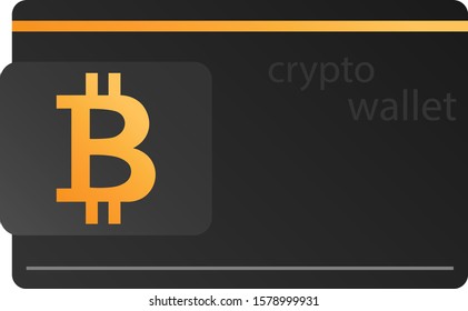 Bitcoin crypto currency wallet vector.
