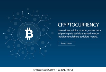 Bitcoin crypto currency website header design.
