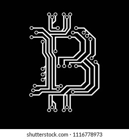 Bitcoin crypto currency,100% vector. Technology icon Ideal for logo’s, stickers, flyers, promotions, advertising, T-shirts, web design, apps and all other design requirements.