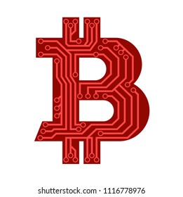 Bitcoin crypto currency,100% vector. Technology icon Ideal for logo’s, stickers, flyers, promotions, advertising, T-shirts, web design, apps and all other design req