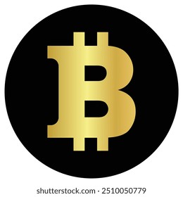 Bitcoin crypto currencyi con, editable Bitcoin icon 