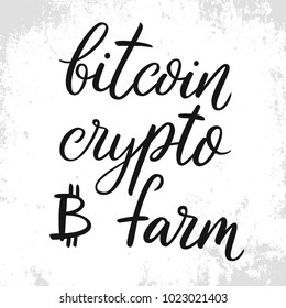 Bitcoin crypto farm. Bitcoin vector symbol. Illustration bitcoin crypto innovations business. Crypto currency.