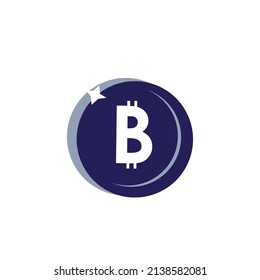 Bitcoin-Kryptosymbol. Element der farbigen Finanzierungszeichen. Münzkrypto. Zeichen und Symbole für Websites, Vektorsymbole, die Währungen verschlüsseln