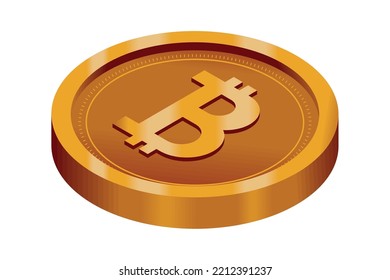 bitcoin crypto icon flat isolated