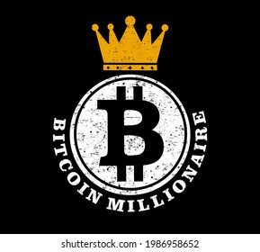 bitcoin crypto logo t shirt design graphic vector 