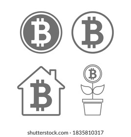 bitcoin crypto money icon set