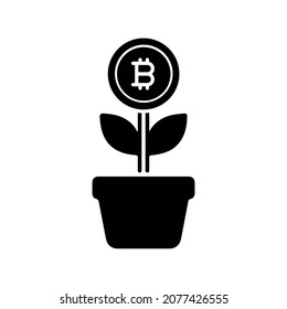 Bitcoin crypto plant - vector file
