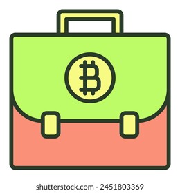 Bitcoin Crypto Portfolio vector Cryptocurrency concept colored icon or design element