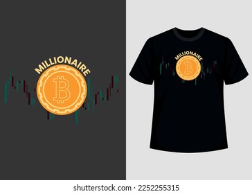 Bitcoin Crypto Printable T shirt Design Graphic Vector Template