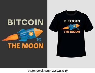 Bitcoin Crypto Printable T shirt Design Graphic Vector Template