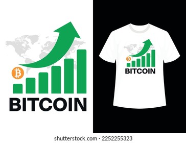 Bitcoin Crypto Printable T shirt Design Graphic Vector Template