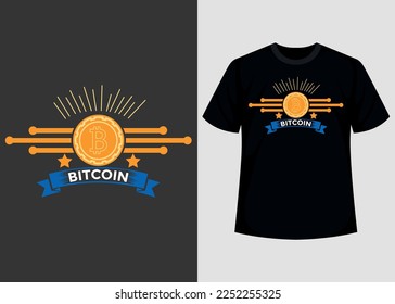 Bitcoin Crypto Printable T shirt Design Graphic Vector Template