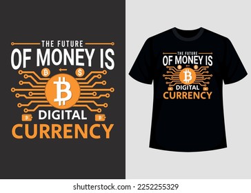 Bitcoin Crypto Printable T shirt Design Graphic Vector Template