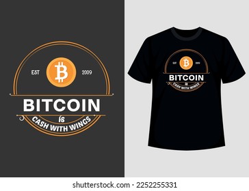 Bitcoin Crypto Printable T shirt Design Graphic Vector Template