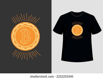 Bitcoin Crypto Printable T shirt Design Graphic Vector Template