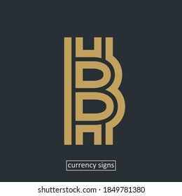 bitcoin crypto sign vector illustration  