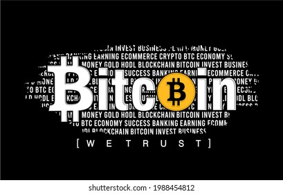 bitcoin crypto slogan typography t shirt design graphic vector 