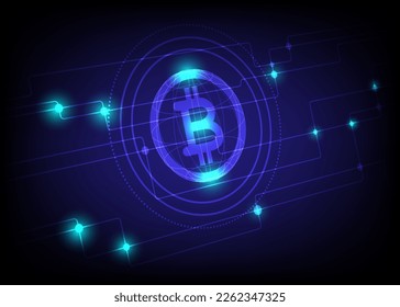 bitcoin crypto technology abstract background. vector illustration. 