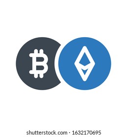 bitcoin crypto  vector glyph color icon 