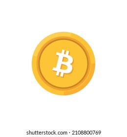 Ilustración del icono del vector criptográfico de Bitcoin. Colección de la moneda Crypto blockchain logotipo plano aislado en blanco
