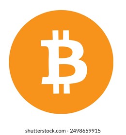 BITCOIN CRYPTO VECTOR ON WHITE BACKGROUND