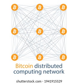 Bitcoin cryptocurrency. Abstract wireframe mesh background. Vector illustration.