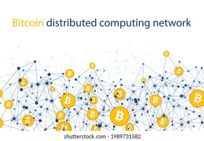 Bitcoin cryptocurrency. Abstract wireframe mesh background. Vector illustration.