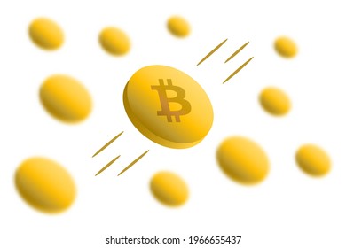 Bitcoin cryptocurrency background with gaussian blur effect.