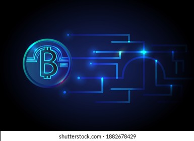 Bitcoin und Kryptowährungshintergrund und Vektorbild