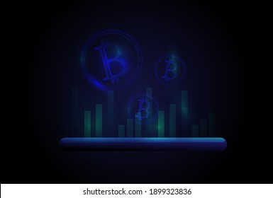 fondo de bitcoin y criptodivisa e imagen vectorial