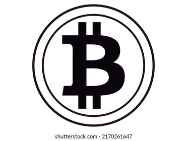 Icono de criptografía de bitcoin sobre fondo blanco.