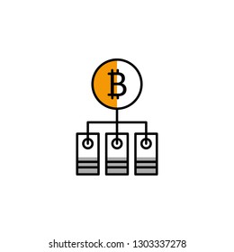 bitcoin, cryptocurrency, block, mining icon. Element of color finance. Premium quality graphic design icon. Signs and symbols collection icon for websites