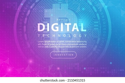 Bitcoin cryptocurrency blockchain abstract background concept, Digital technology banner pink blue background binary code, abstract tech big data, BTC digital crypto currency, coin illustration vector