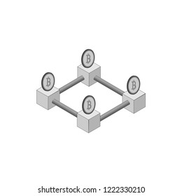 Bitcoin cryptocurrency blockchain networking vector illustration eps10.