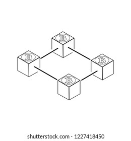 Bitcoin cryptocurrency blockchain networking vector illustration eps10.