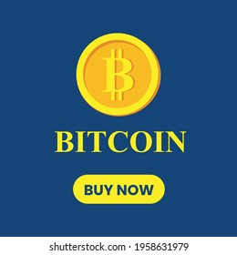 Bitcoin cryptocurrency buynow banner for web vector design