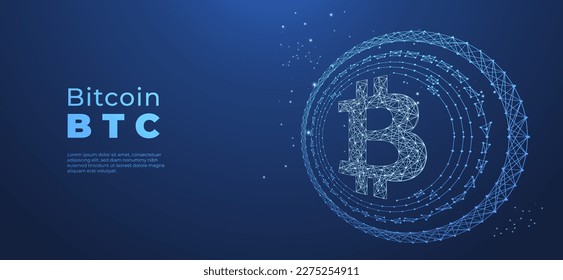 Bitcoin cryptocurrency with circuit breaker of blockchain technology. Digital money decentralization. Vector art illustration