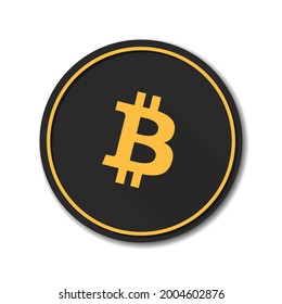 Bitcoin cryptocurrency coin button icon Illustration